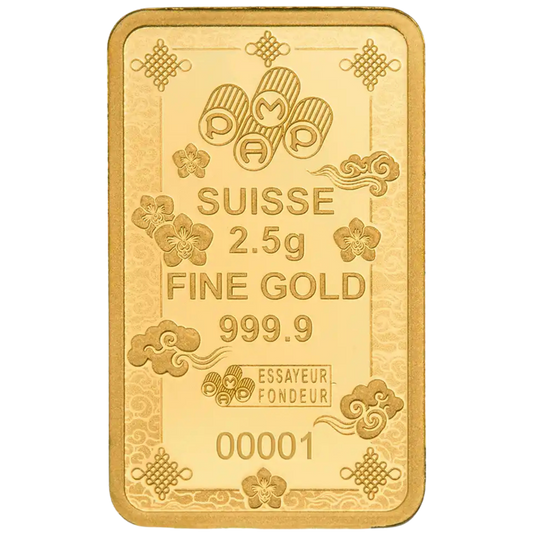 2.5g Gold PAMP Lucky Cat Bar (999.9)