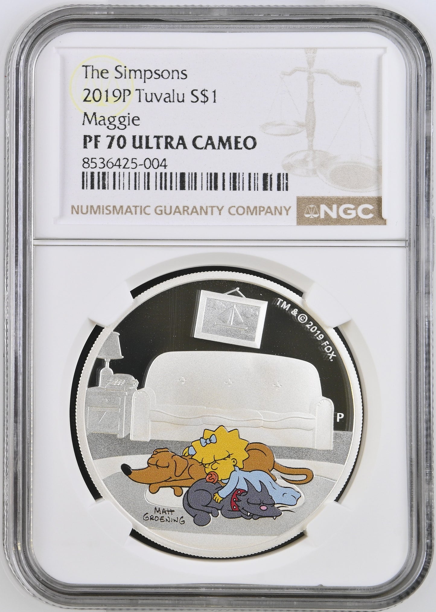 2019 The Simpsons™ – Maggie Simpson 1oz Silver Proof Coin [NGC PF 70]