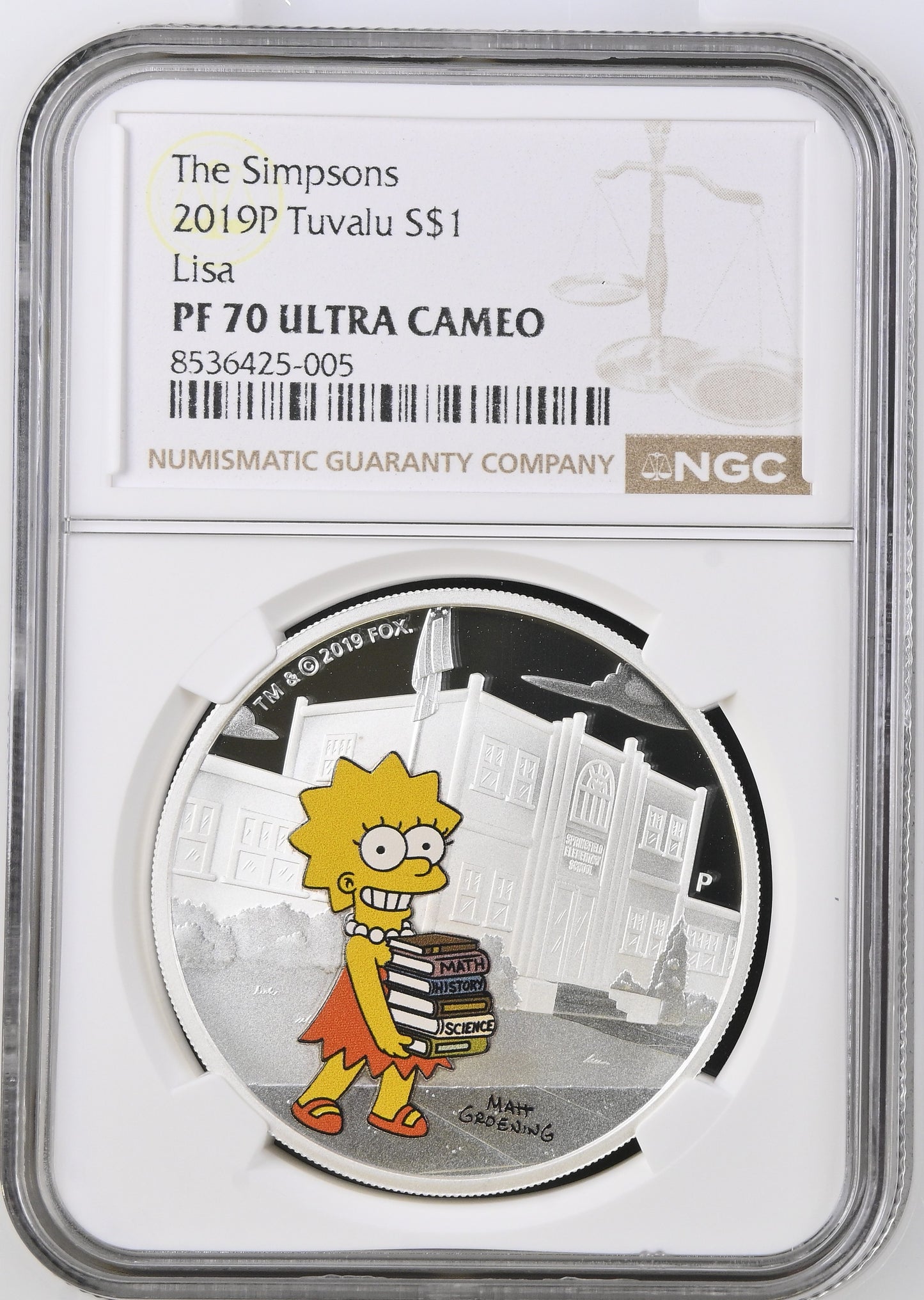 2019 The Simpsons™ – Lisa Simpson 1oz Silver Proof Coin [NGC PF70]