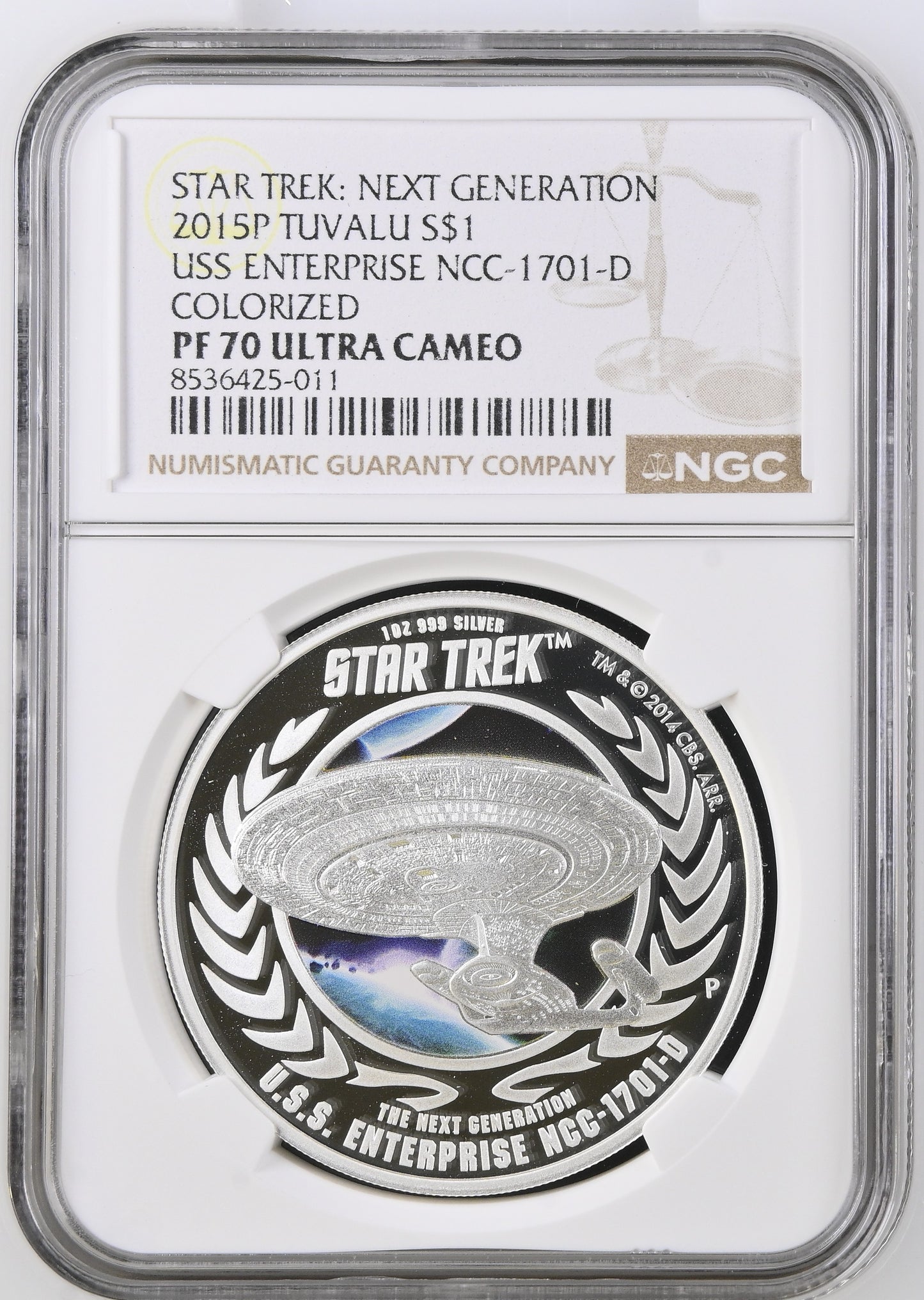2015 Star Trek™ – USS Enterprise 1oz Silver Proof Coin [NGC PF 70]