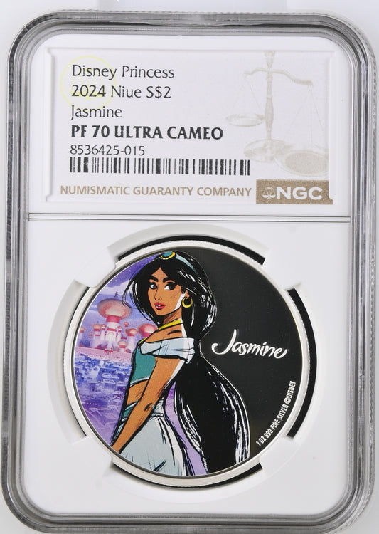 2024 Niue Disney Princess Jasmine 1 oz Silver Proof Coin [NGC PR70]