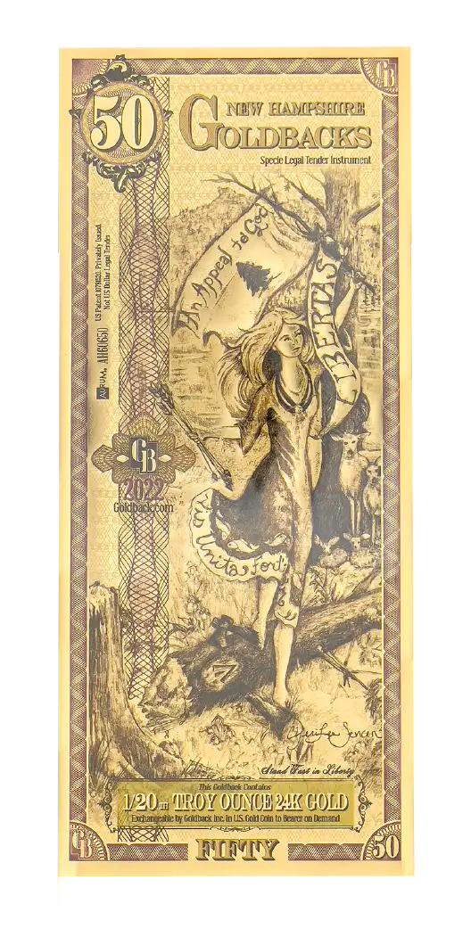 2022 50 New Hampshire Goldback front