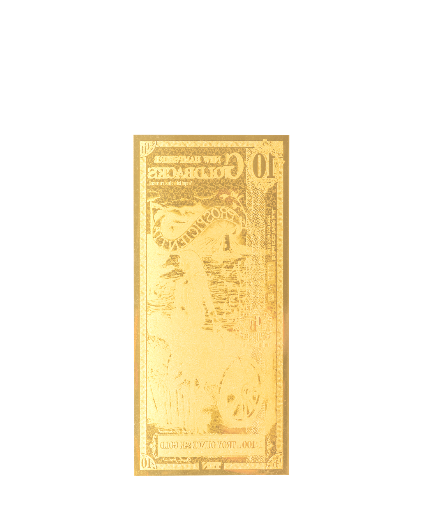 10 New Hampshire Goldback | Aurum Gold Foil Note (24k)