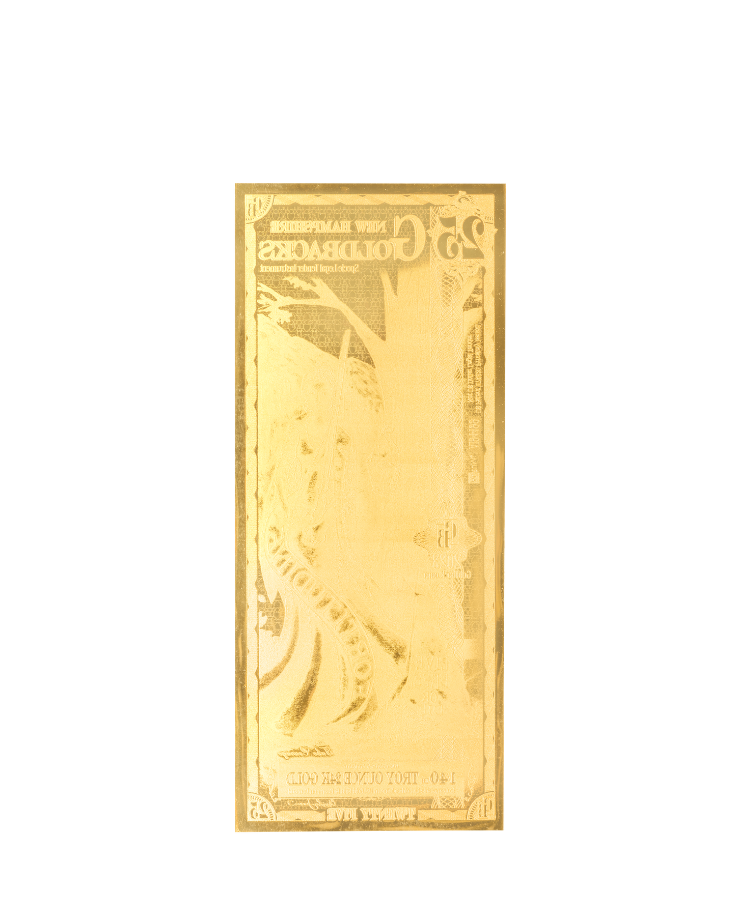 25 New Hampshire Goldback | Aurum Gold Foil Note (24k)