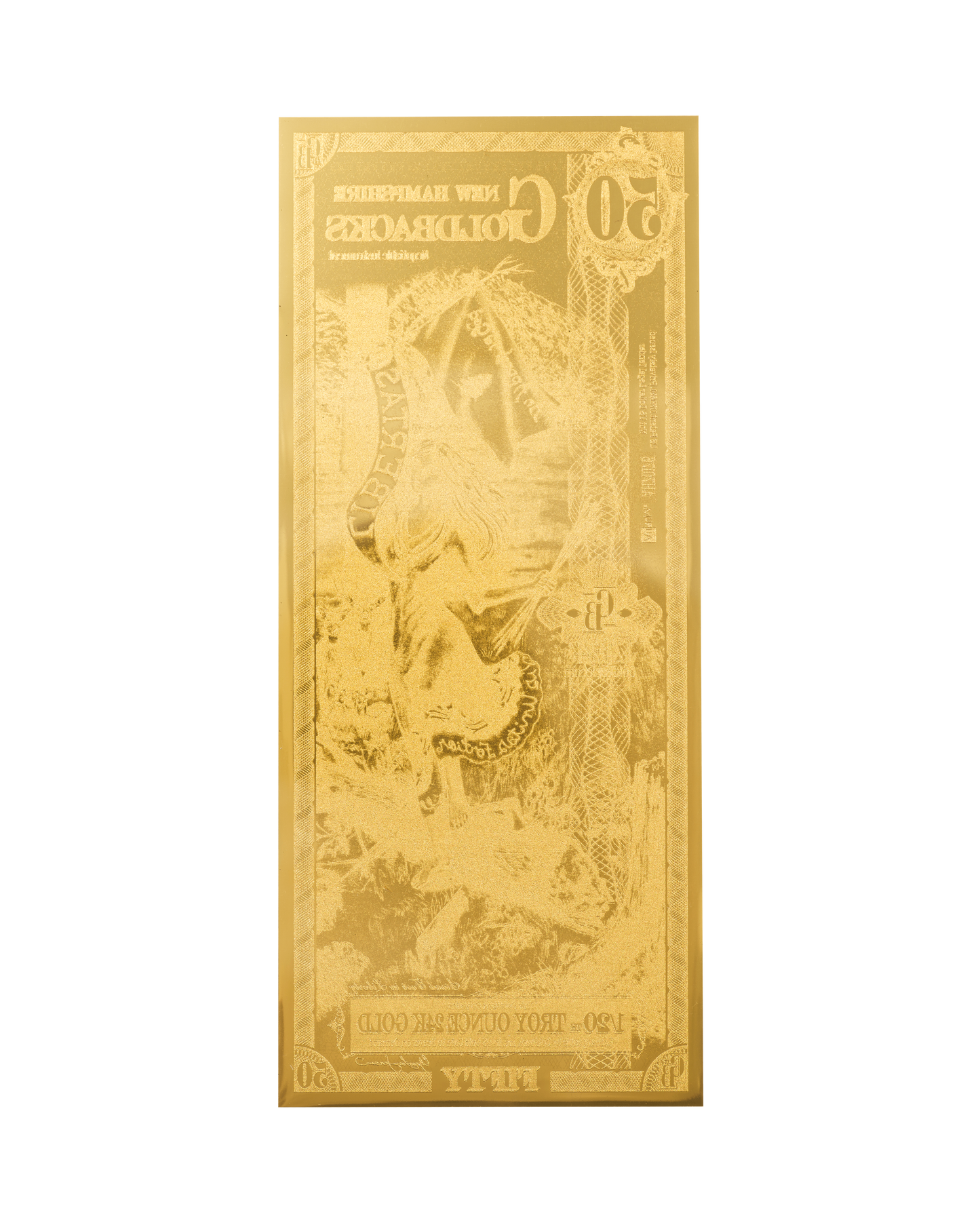 50 New Hampshire Goldback | Aurum Gold Foil Note (24k)