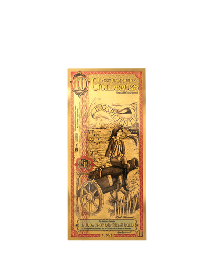 10 New Hampshire Goldback | Aurum Gold Foil Note (24k)