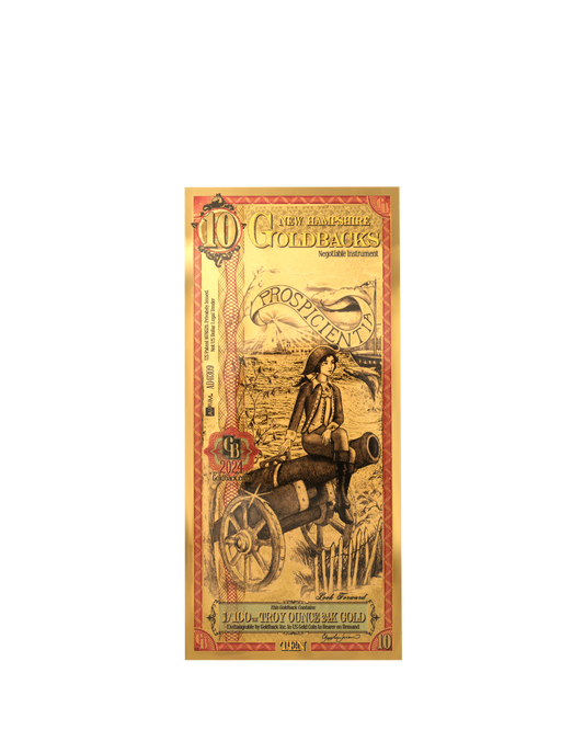 10 New Hampshire Goldback | Aurum Gold Foil Note (24k)