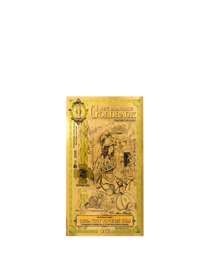 1 New Hampshire Goldback | Aurum Gold Foil Note (24k)