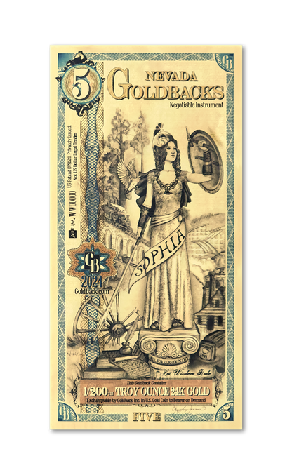 5 Nevada Goldback | Aurum Gold Foil Note (24k)