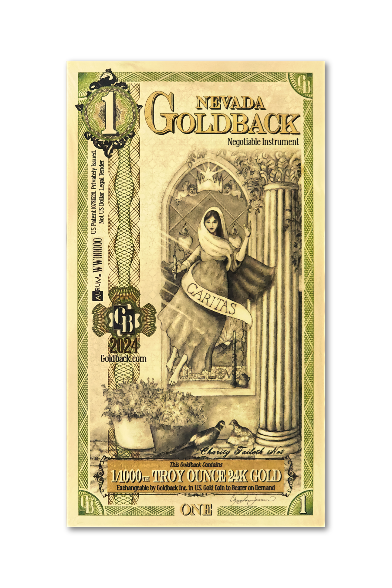 1 Nevada Goldback | Aurum Gold Foil Note (24k)