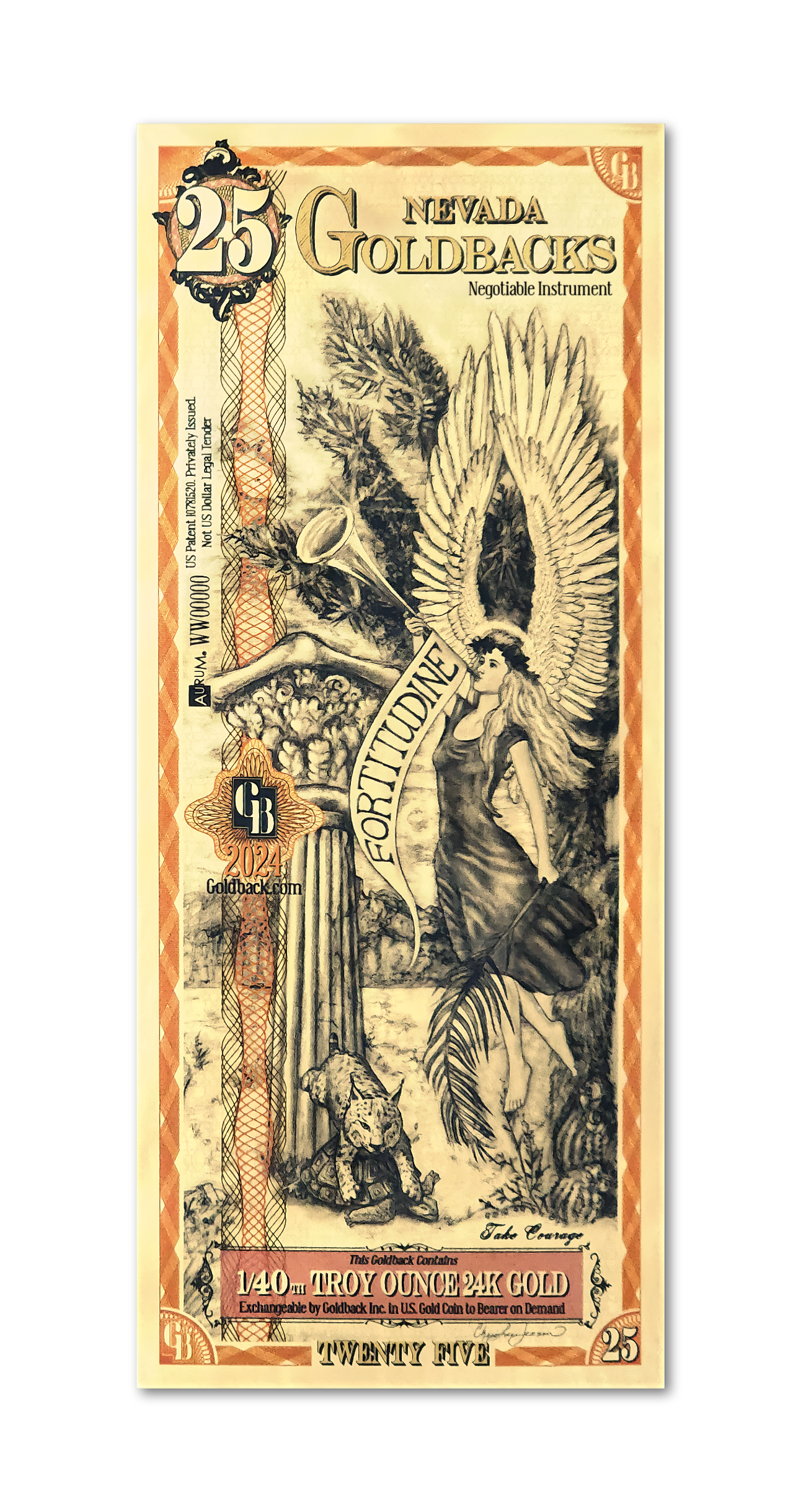 25 Nevada Goldback | Aurum Gold Foil Note (24k)