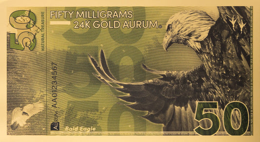 Bald Eagle Aurum® 50mg 24k Gold Note