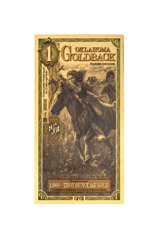 2025 1 Oklahoma Goldback front