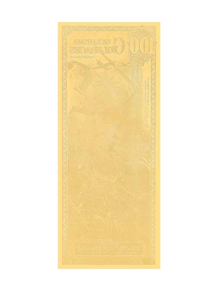 100 Oklahoma Goldback | Aurum Gold Foil Note (24k)