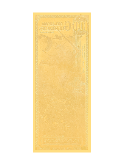 100 Oklahoma Goldback | Aurum Gold Foil Note (24k)