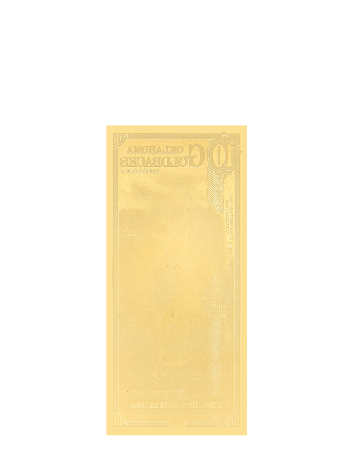 10 Oklahoma Goldback | Aurum Gold Foil Note (24k)