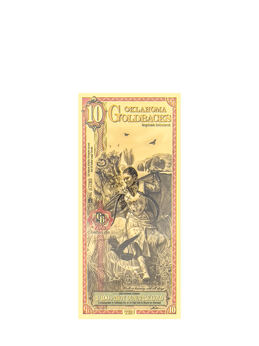 10 Oklahoma Goldback | Aurum Gold Foil Note (24k)