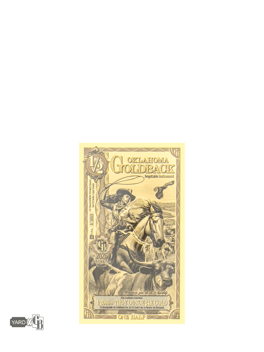 1/2 Oklahoma Goldback | Aurum Gold Foil Note (24k)