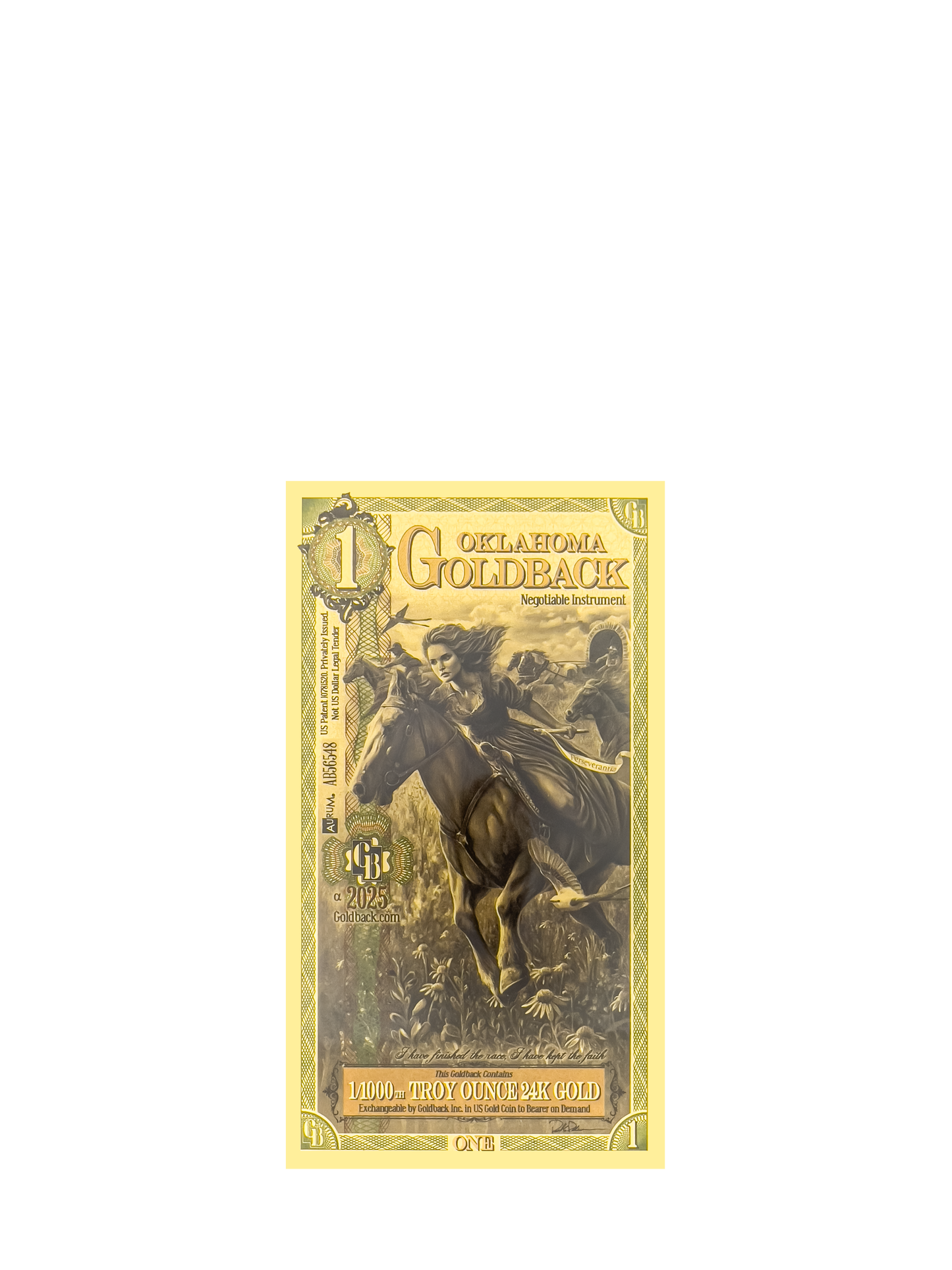 1 Oklahoma Goldback | Aurum Gold Foil Note (24k)