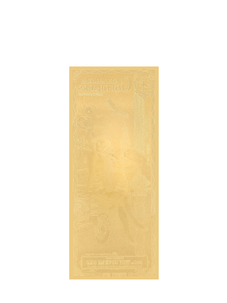 25 Oklahoma Goldback | Aurum Gold Foil Note (24k)