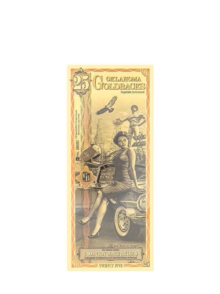 25 Oklahoma Goldback | Aurum Gold Foil Note (24k)