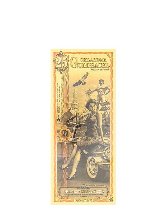 25 Oklahoma Goldback | Aurum Gold Foil Note (24k)