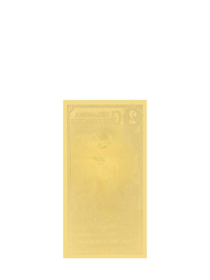 2 Oklahoma Goldback | Aurum Gold Foil Note (24k)