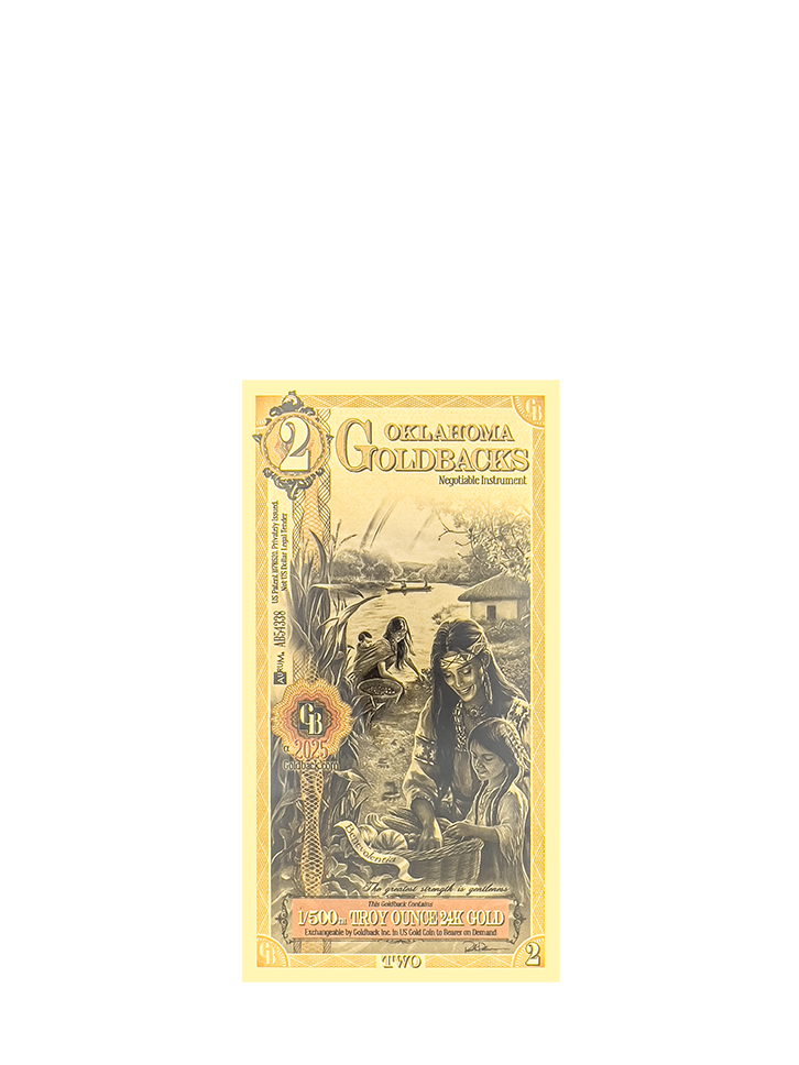 2 Oklahoma Goldback | Aurum Gold Foil Note (24k)