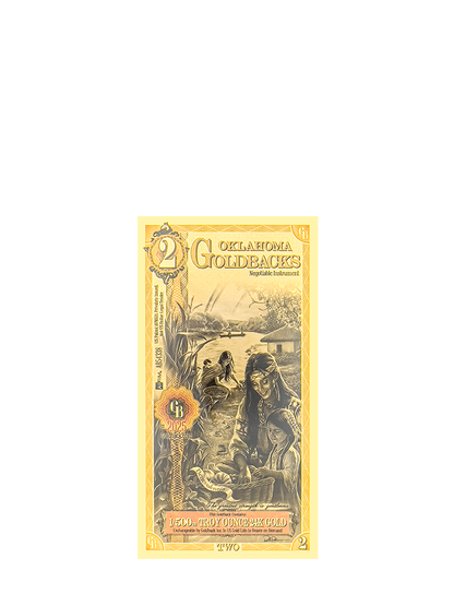2 Oklahoma Goldback | Aurum Gold Foil Note (24k)