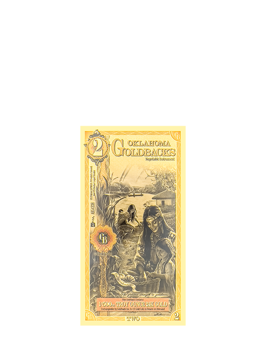 2 Oklahoma Goldback | Aurum Gold Foil Note (24k)