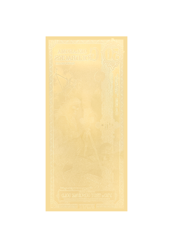 50 Oklahoma Goldback | Aurum Gold Foil Note (24k)