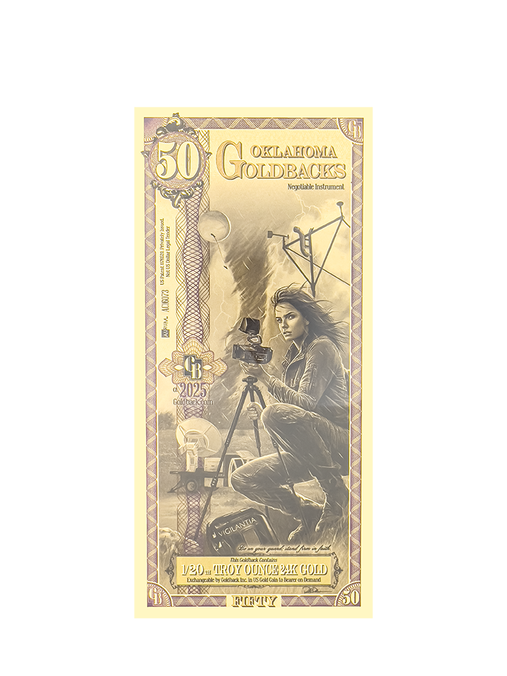 50 Oklahoma Goldback | Aurum Gold Foil Note (24k)