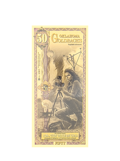 50 Oklahoma Goldback | Aurum Gold Foil Note (24k)