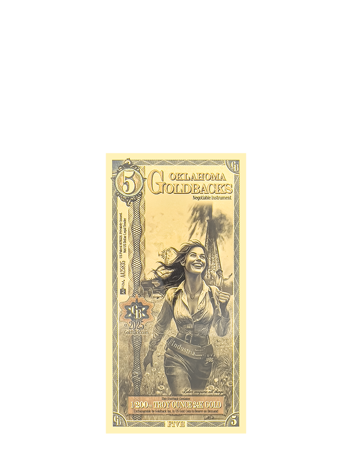 5 Oklahoma Goldback | Aurum Gold Foil Note (24k)