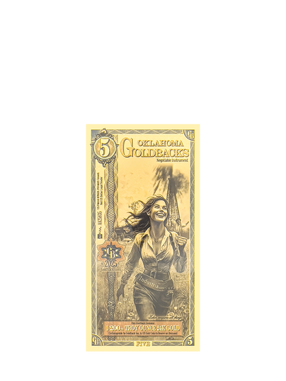 5 Oklahoma Goldback | Aurum Gold Foil Note (24k)