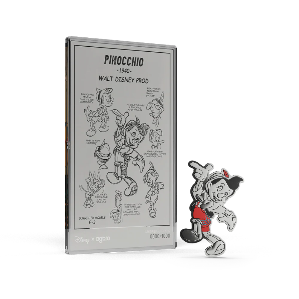 2026 Niue Disney Pinocchio 3/4oz Silver Collectible & 5g Foil Set