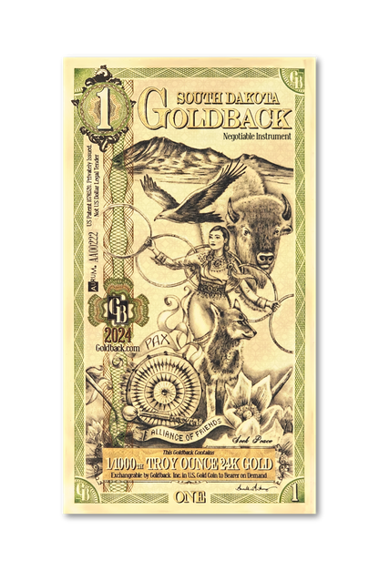 1 South Dakota Goldback | Aurum Gold Foil Note (24k)
