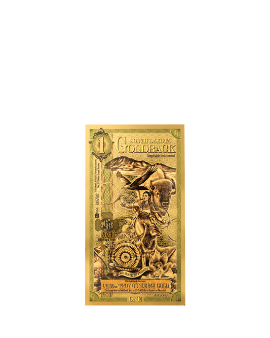 1 South Dakota Goldback | Aurum Gold Foil Note (24k)