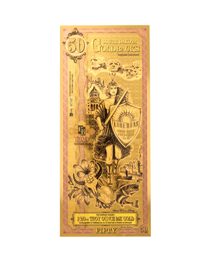 50 South Dakota Goldback | Aurum Gold Foil Note (24k)