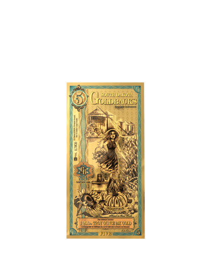 5 South Dakota Goldback | Aurum Gold Foil Note (24k)