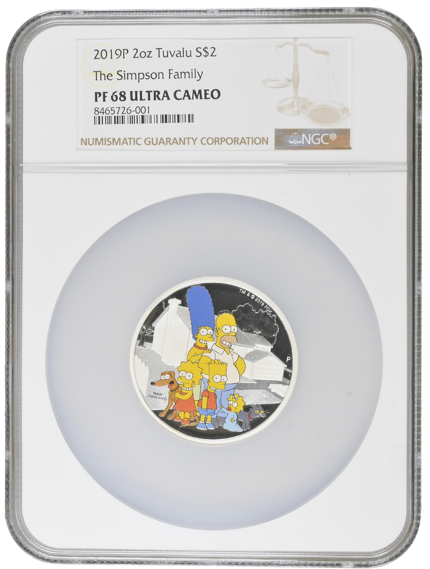 2019 Tuvalu The Simpsons™ Family 2oz Silver Coin  [NGC PF68]