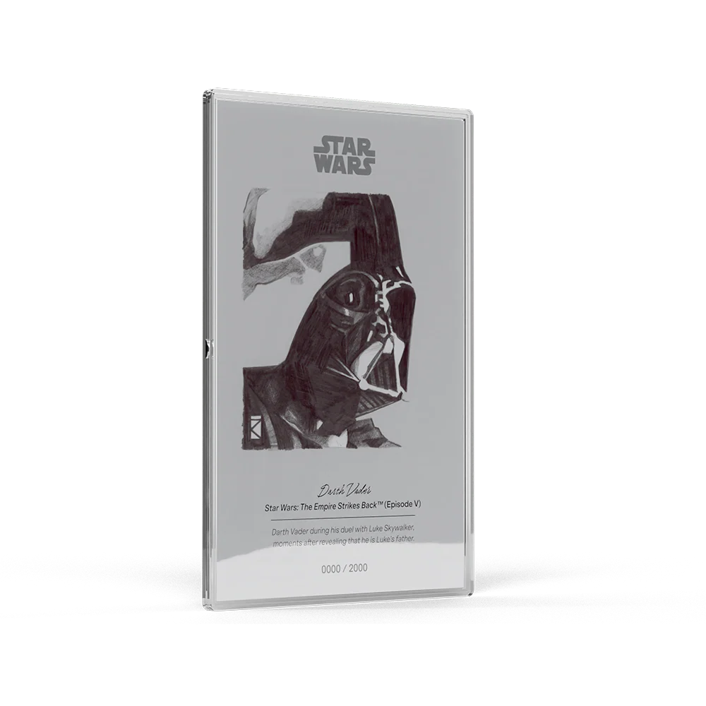Star Wars Darth Vader collectible card on a white background