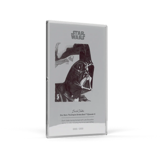 Star Wars Darth Vader collectible card on a white background