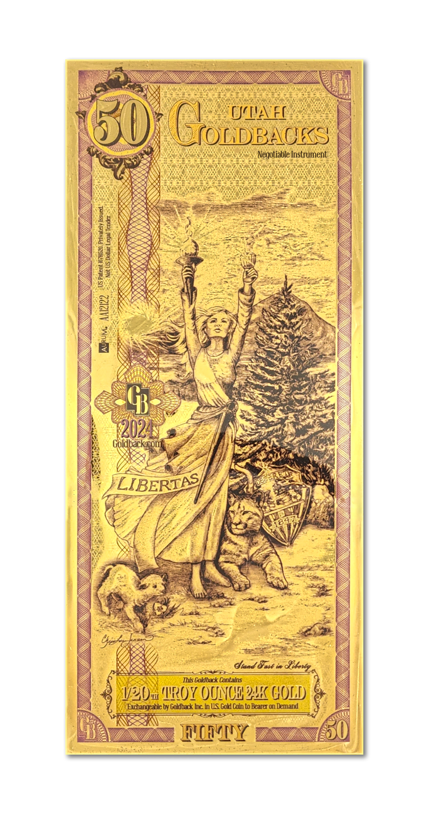 50 Utah Goldback | Aurum Gold Foil Note (24k)