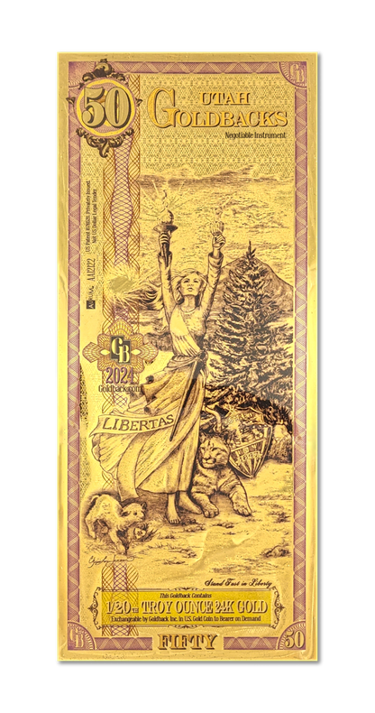 50 Utah Goldback | Aurum Gold Foil Note (24k)