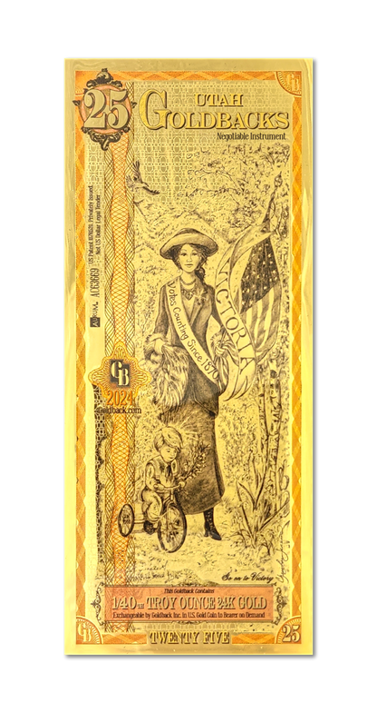 25 Utah Goldback | Aurum Gold Foil Note (24k)