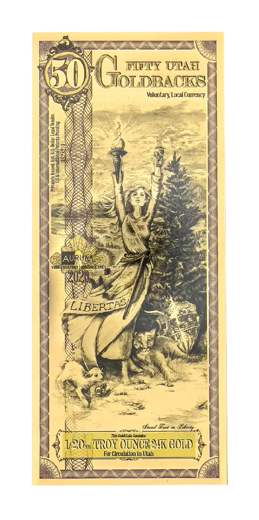 2020 50 Utah Goldback front