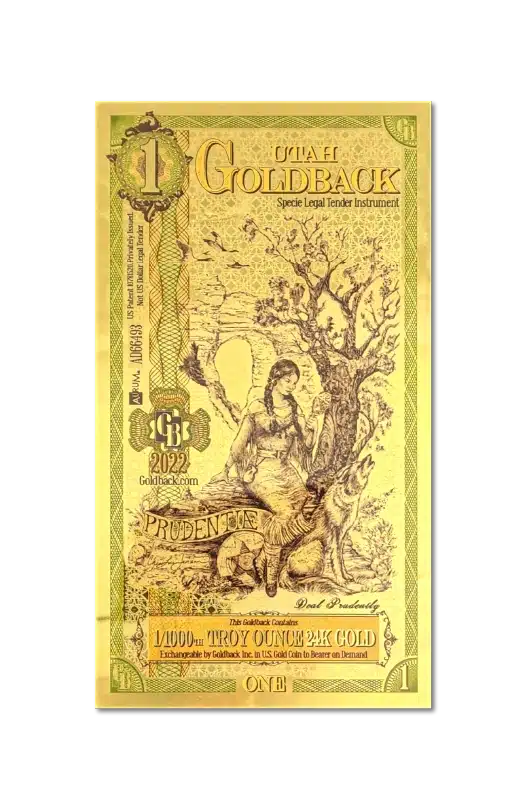 2022 1 Utah Goldback front