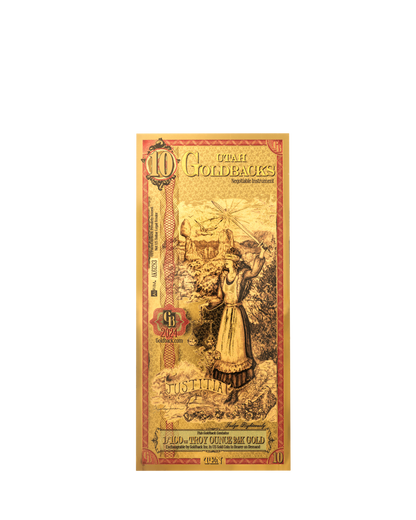 10 Utah Goldback | Aurum Gold Foil Note (24k)