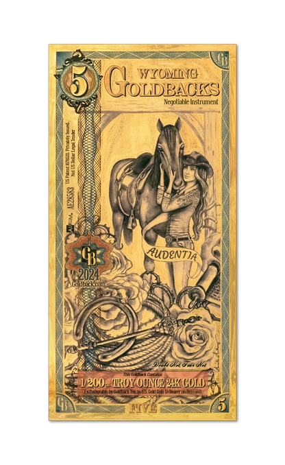 5 Wyoming Goldback | Aurum Gold Foil Note (24k)
